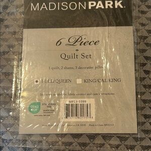 Madison Park Black and Gray Quilt Set - 6 Piece